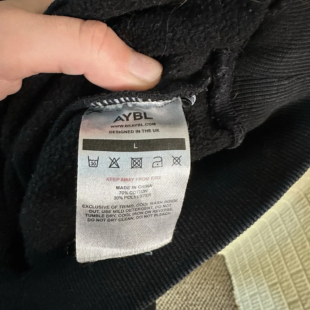 AYBL Women's Black Everyday Relaxed Crewneck Sweatshirt Size L Athletic  Basic